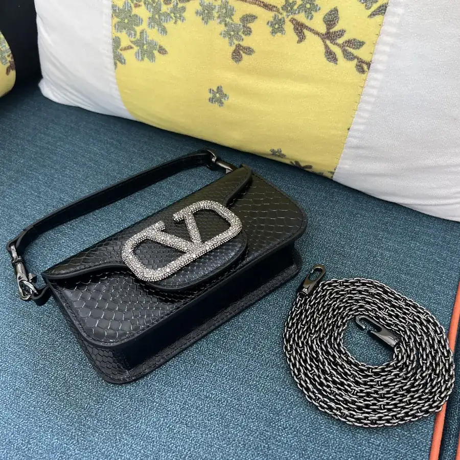 V Garavani Mini Loc Handbag in Snake Print