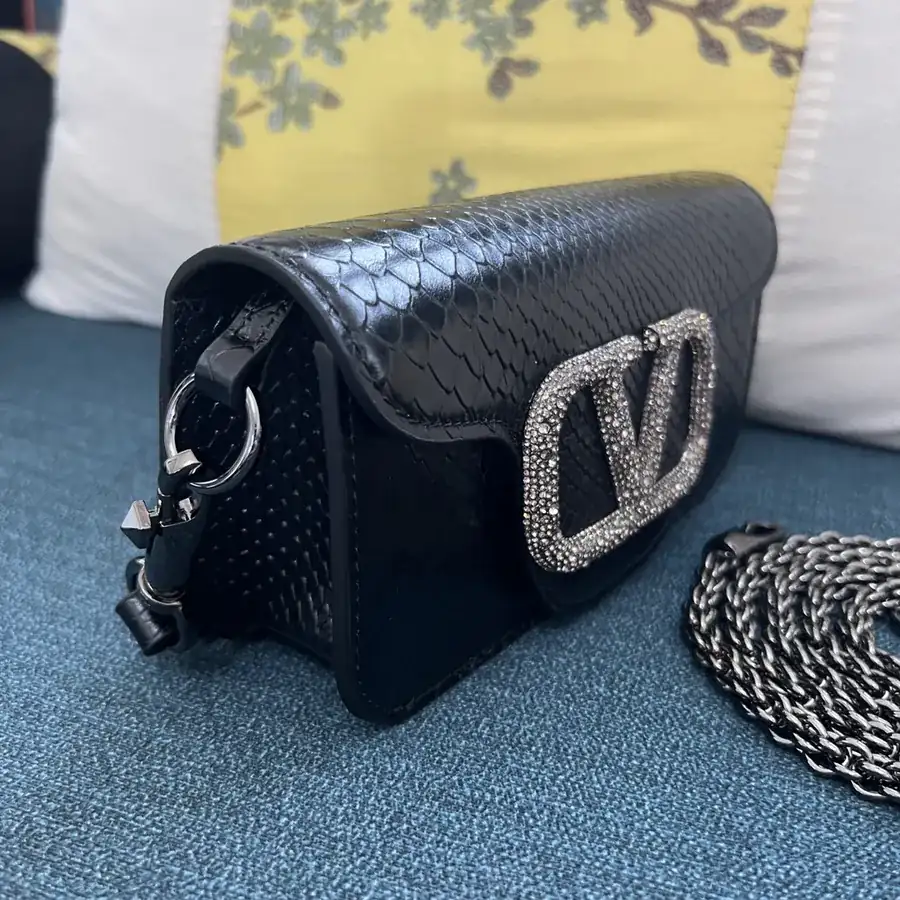 V Garavani Mini Loc Handbag in Snake Print