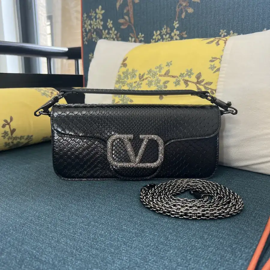 V Garavani Mini Loc Handbag in Snake Print