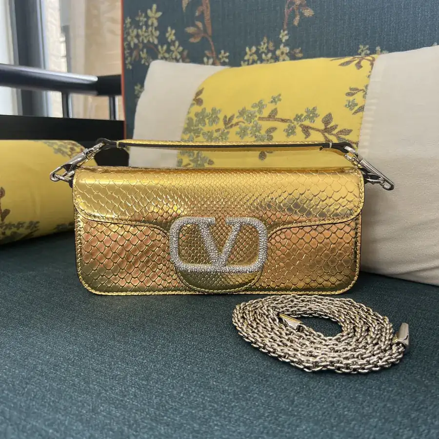 V Garavani Mini Loc Handbag in Snake Print