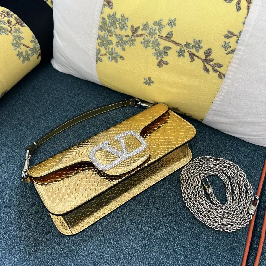 V Garavani Mini Loc Handbag in Snake Print