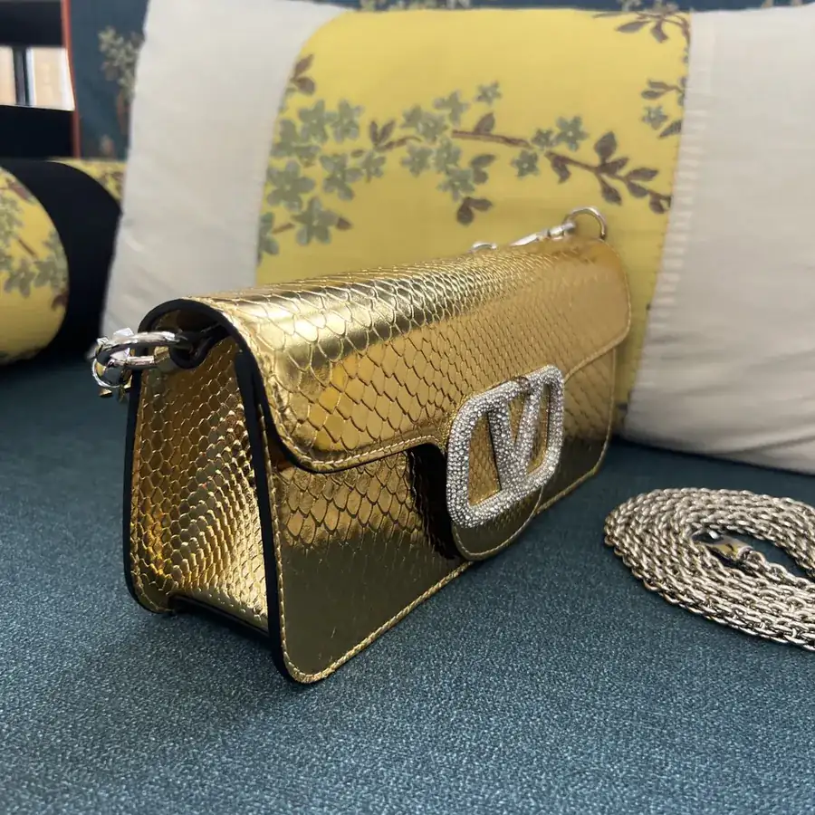 V Garavani Mini Loc Handbag in Snake Print
