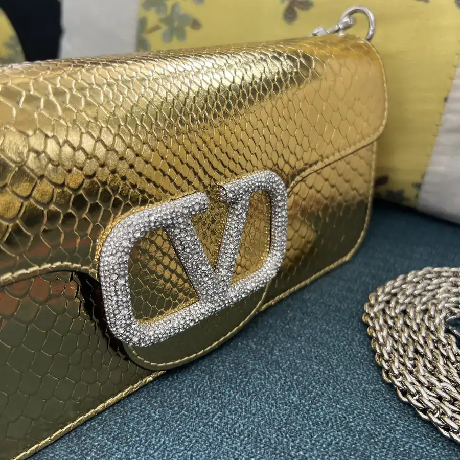 V Garavani Mini Loc Handbag in Snake Print