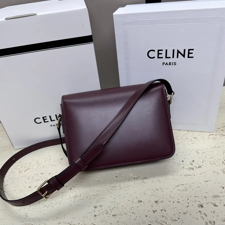 TRIOMPHE Small Calfskin Handbag with Adjustable Leather Strap