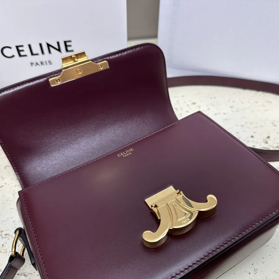 TRIOMPHE Small Calfskin Handbag with Adjustable Leather Strap