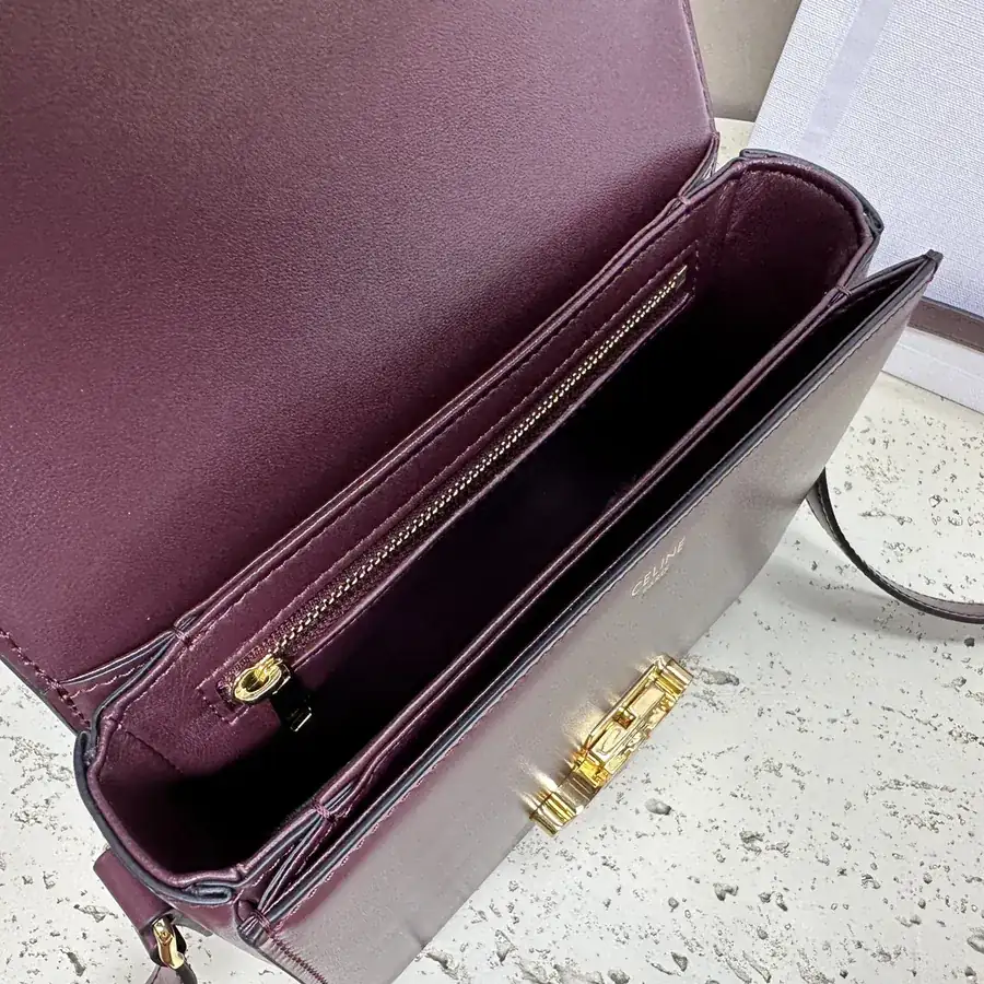 TRIOMPHE Small Calfskin Handbag with Adjustable Leather Strap