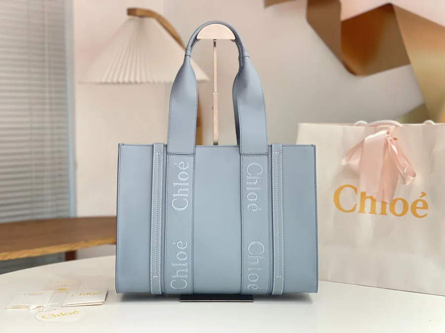 Chloe Woody Leather Tote Bag Medium