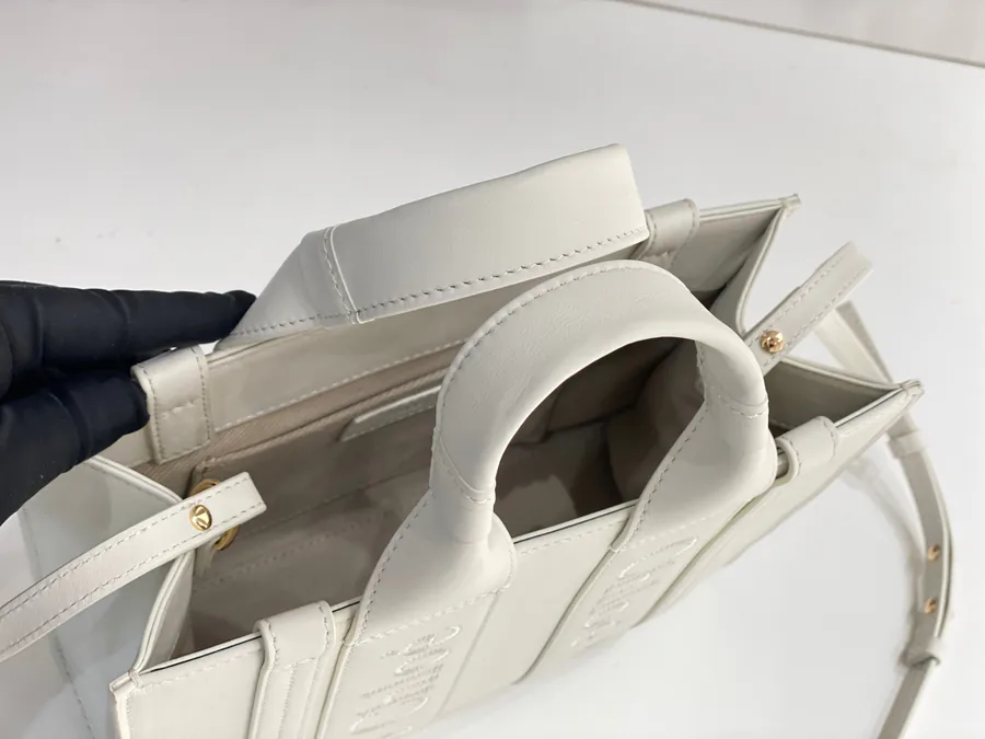 Chloe Woody Handmade Tote Bag in White