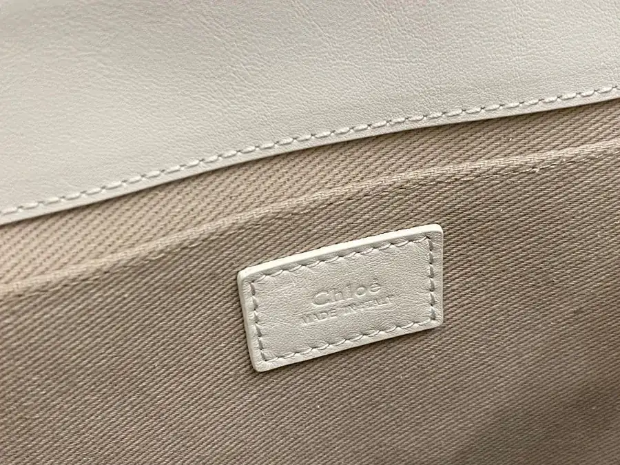 Chloe Woody Handmade Tote Bag in White