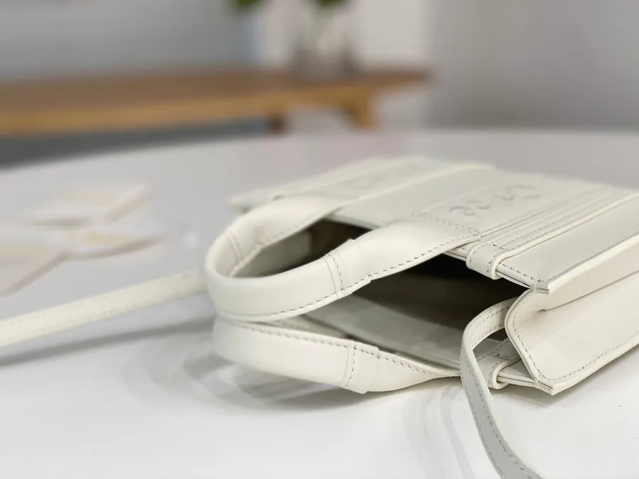 Chloe Woody Mini Bucket Bag in White