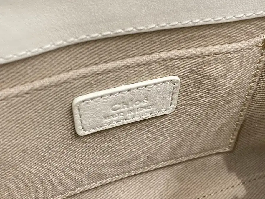 Chloe Woody Mini Bucket Bag in White