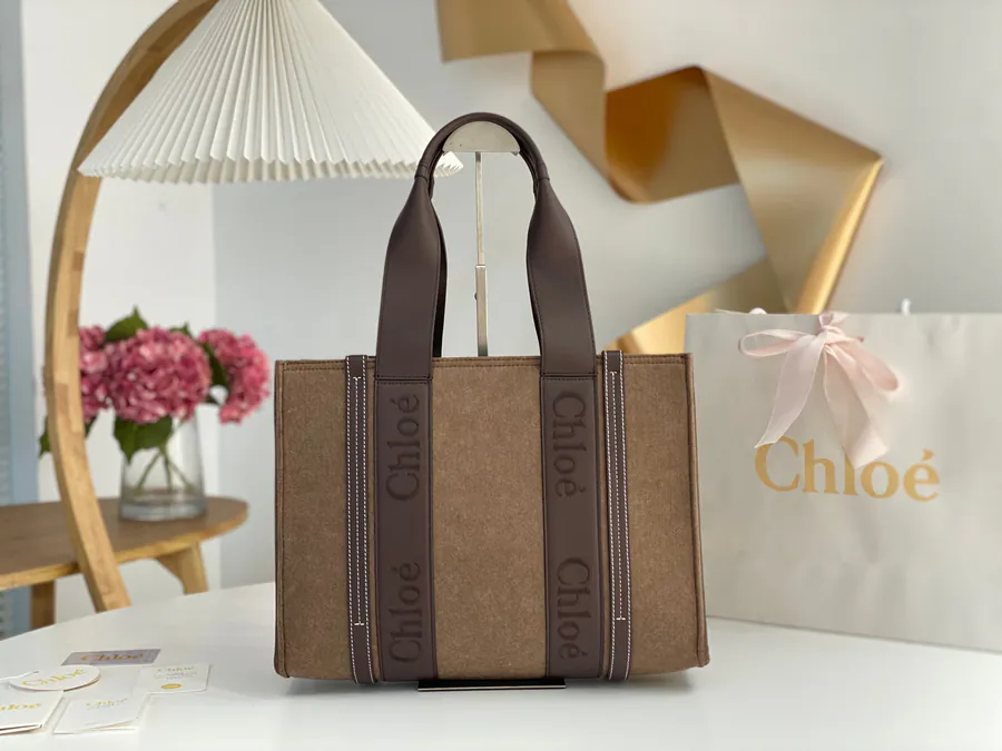 Chloe New Wool毡 Woody Bucket Bag