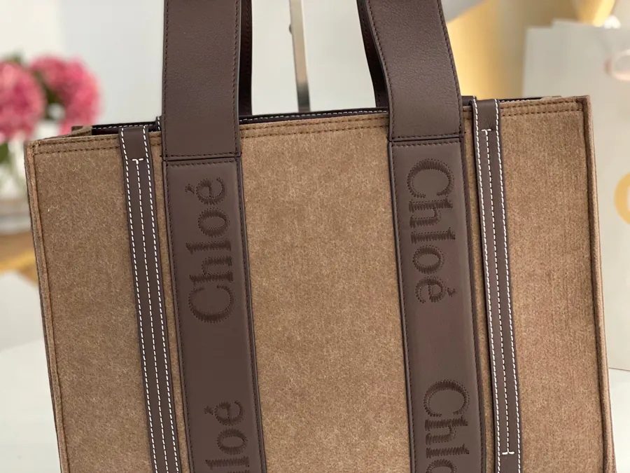 Chloe New Wool毡 Woody Bucket Bag