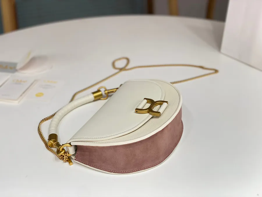 Chloe Marcie 23 Crescent Bag Elegant Chain Clasp Handbag