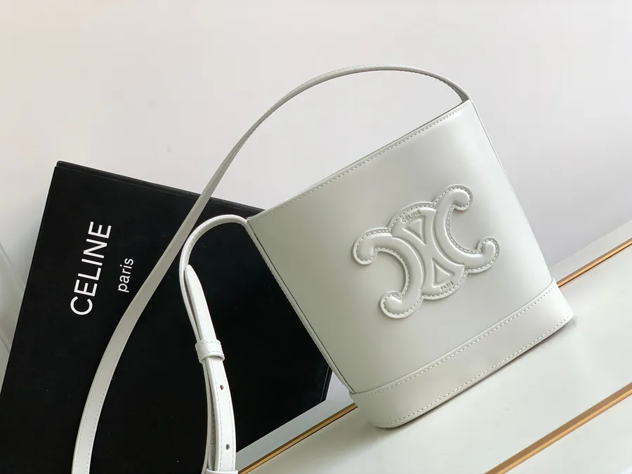 Celine Cuir Triomphe Mini Smooth Leather Bucket Bag