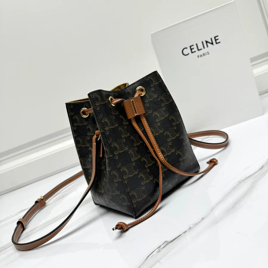 CE New Burnt Bag Mini Size, Classic Monogram, Leather Trim, Adjustable Strap