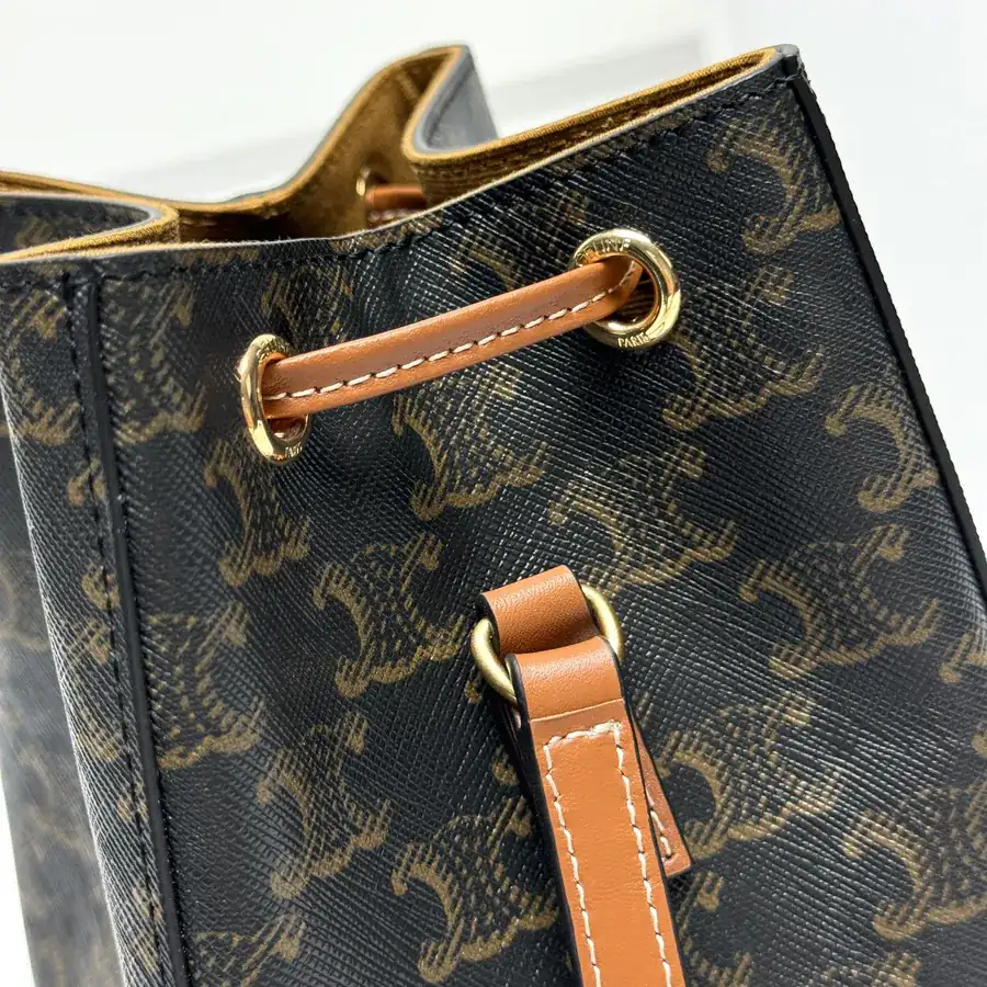 CE New Burnt Bag Mini Size, Classic Monogram, Leather Trim, Adjustable Strap