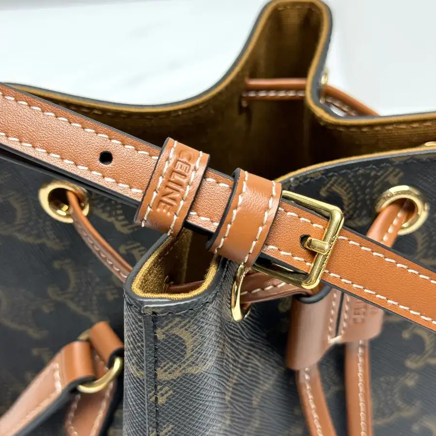 CE New Burnt Bag Mini Size, Classic Monogram, Leather Trim, Adjustable Strap