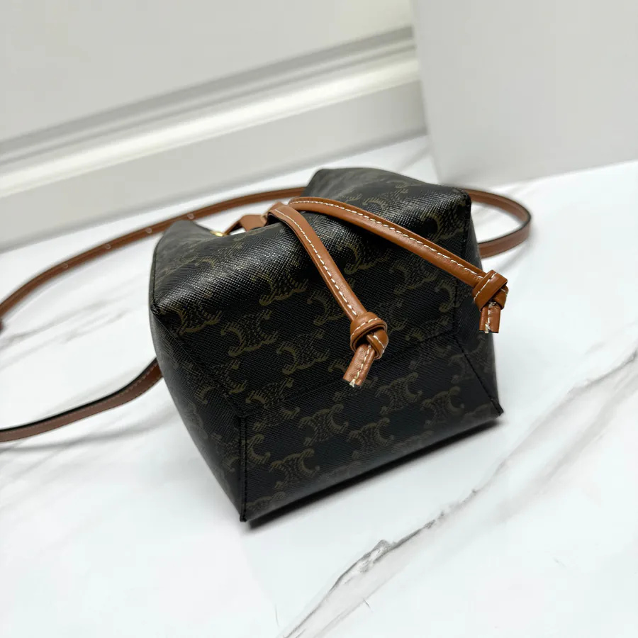 CE New Burnt Bag Mini Size, Classic Monogram, Leather Trim, Adjustable Strap