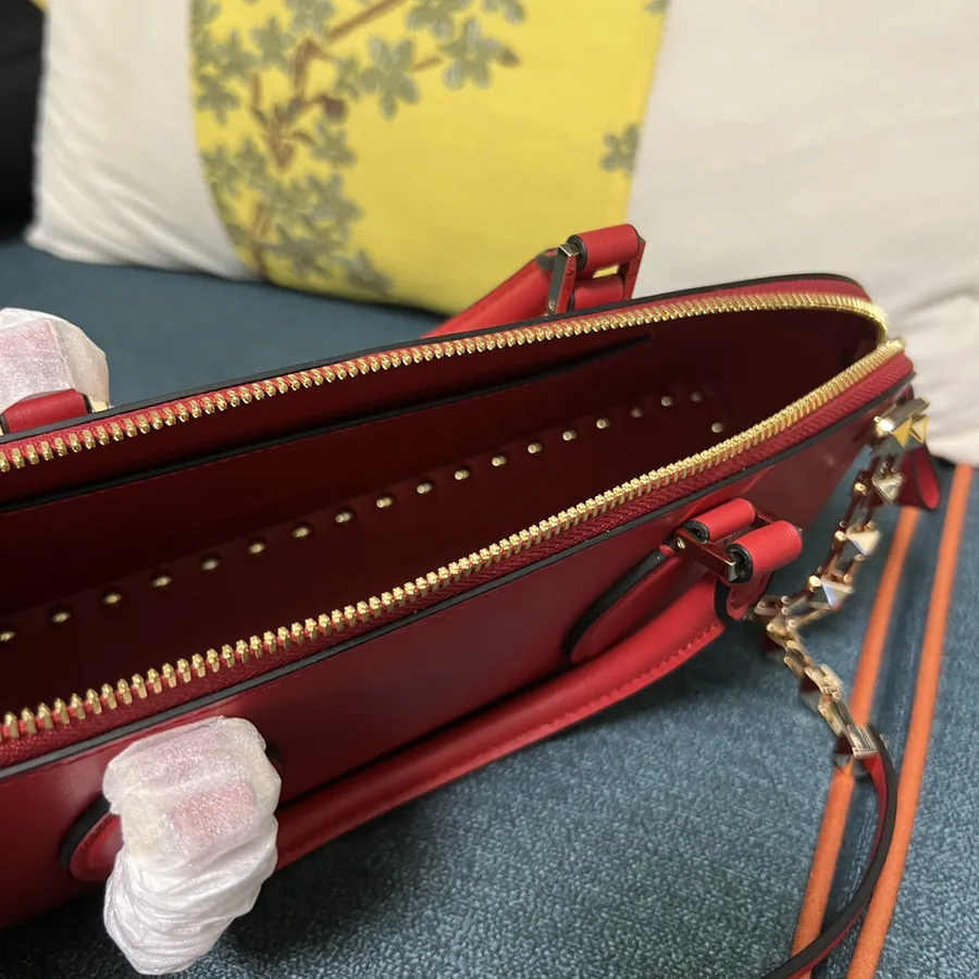 GARAVANI ROCKSTUD EW Small Calfskin Handbag with Studs and Chain Design
