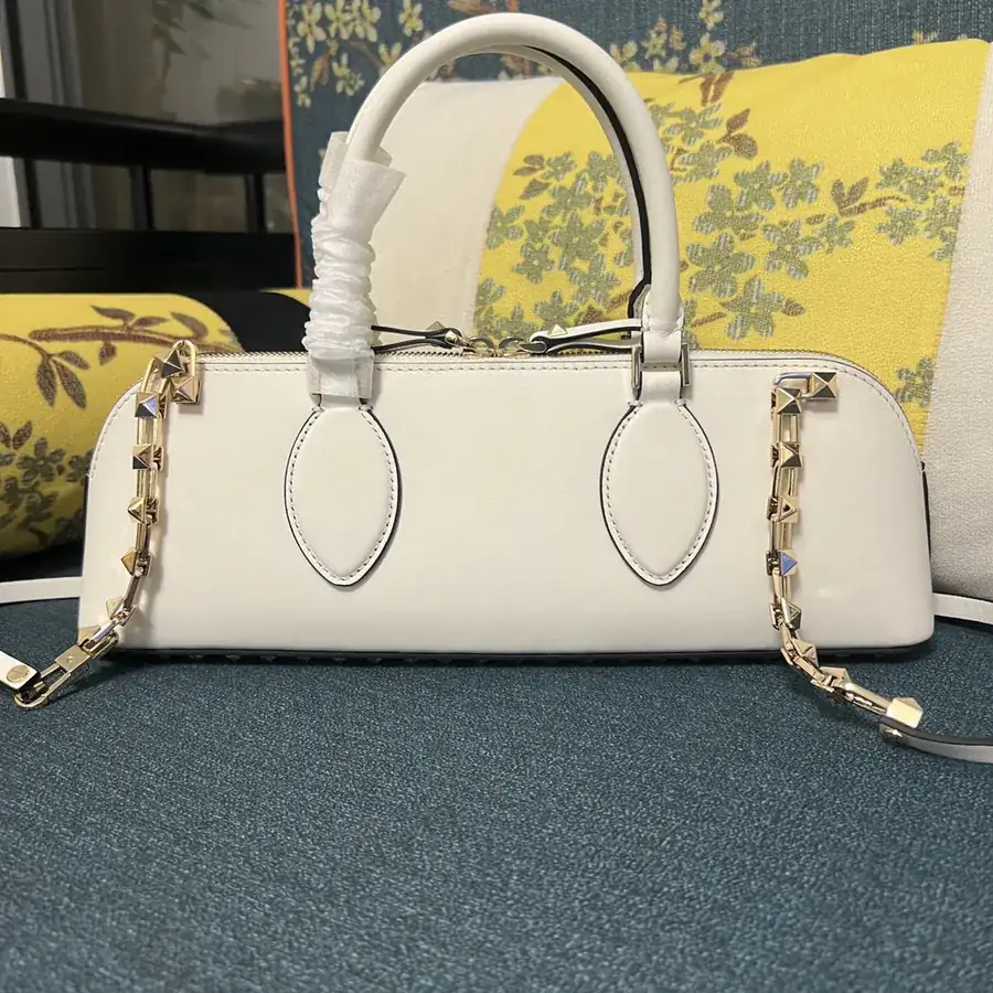 GARAVANI ROCKSTUD EW Small Calfskin Handbag with Studs and Chain Design