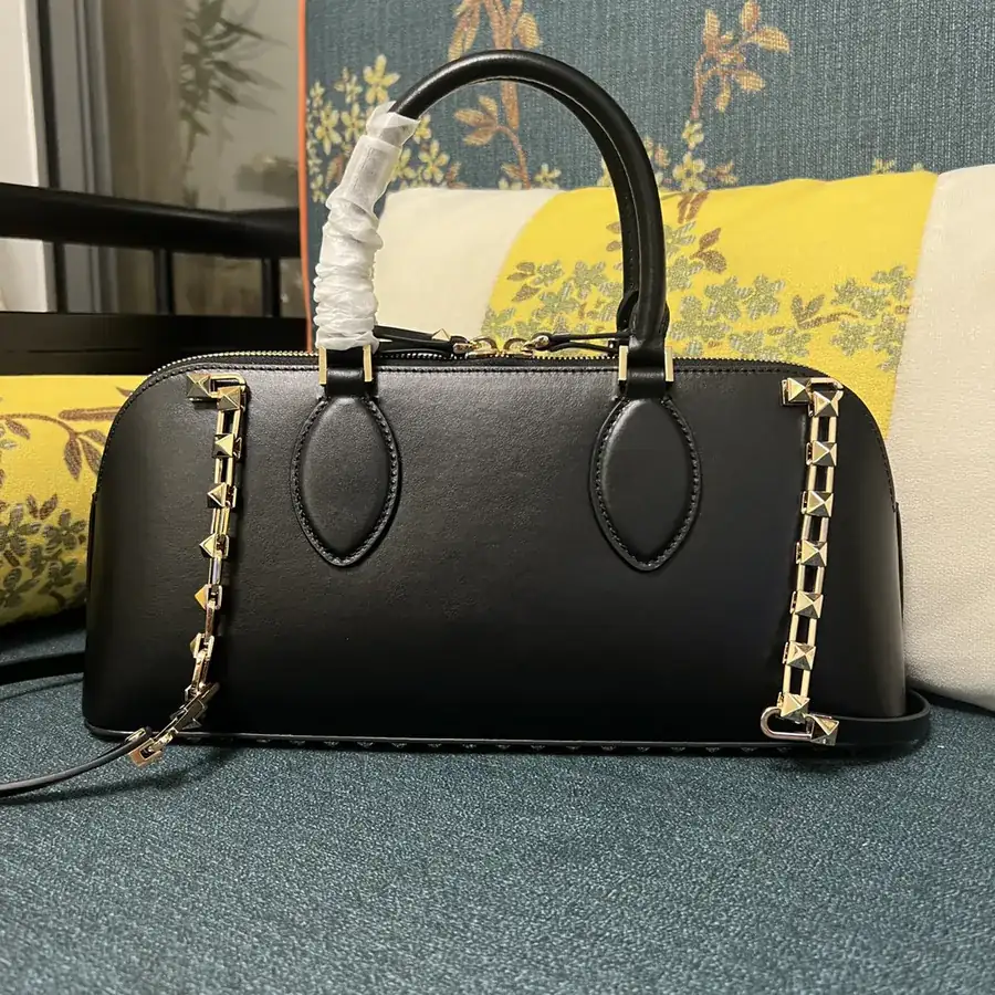 GARAVANI ROCKSTUD EW Bucket Bag in Grained Calfskin