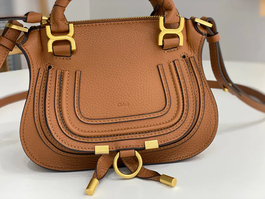 Chloe x Marcie Small Brown Bucket Bag