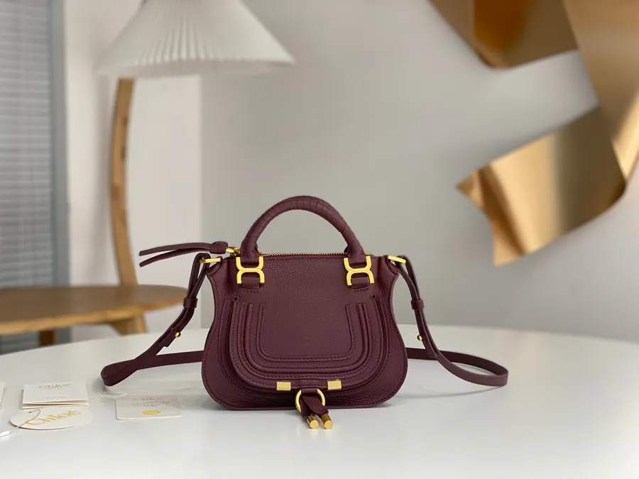 Chloe x Marcie Small Wine Red Bucket Bag