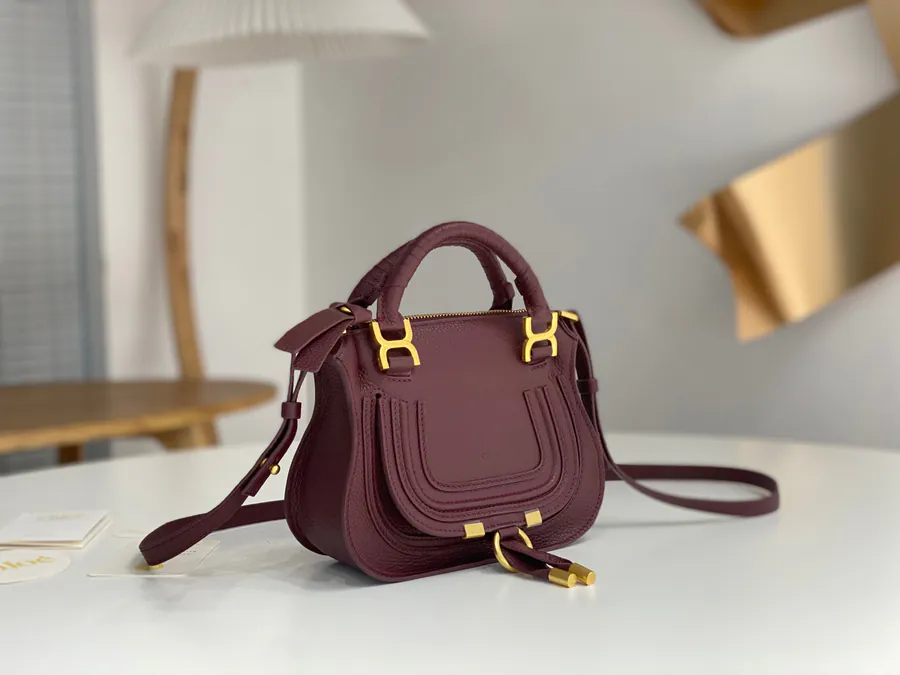 Chloe x Marcie Small Wine Red Bucket Bag