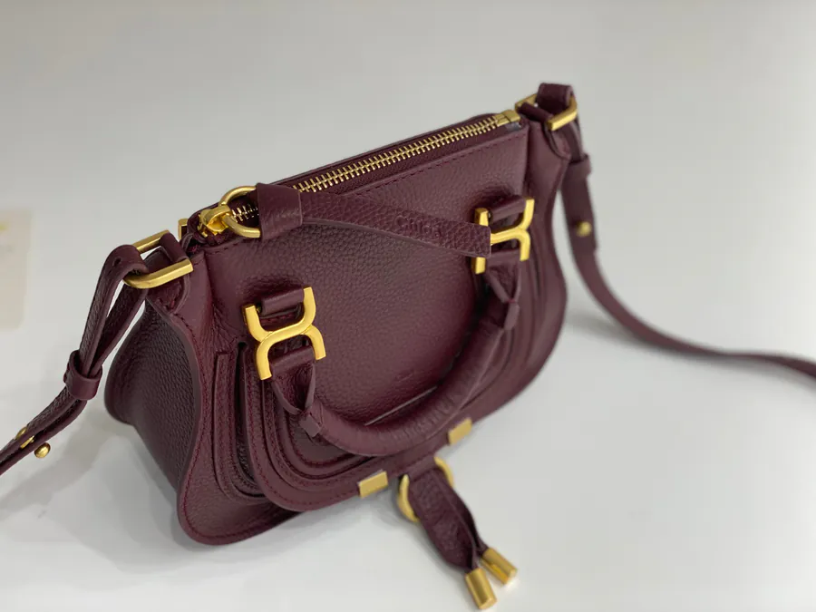 Chloe x Marcie Small Wine Red Bucket Bag