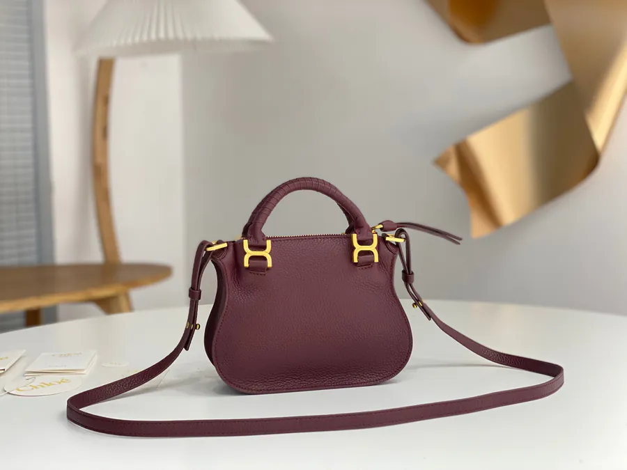 Chloe x Marcie Small Wine Red Bucket Bag