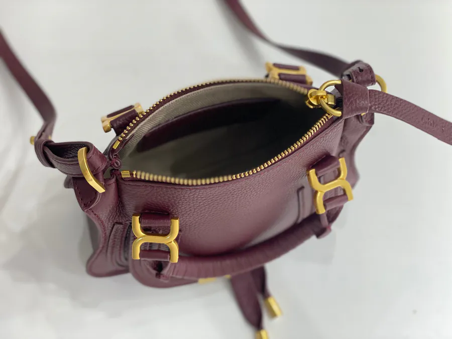 Chloe x Marcie Small Wine Red Bucket Bag