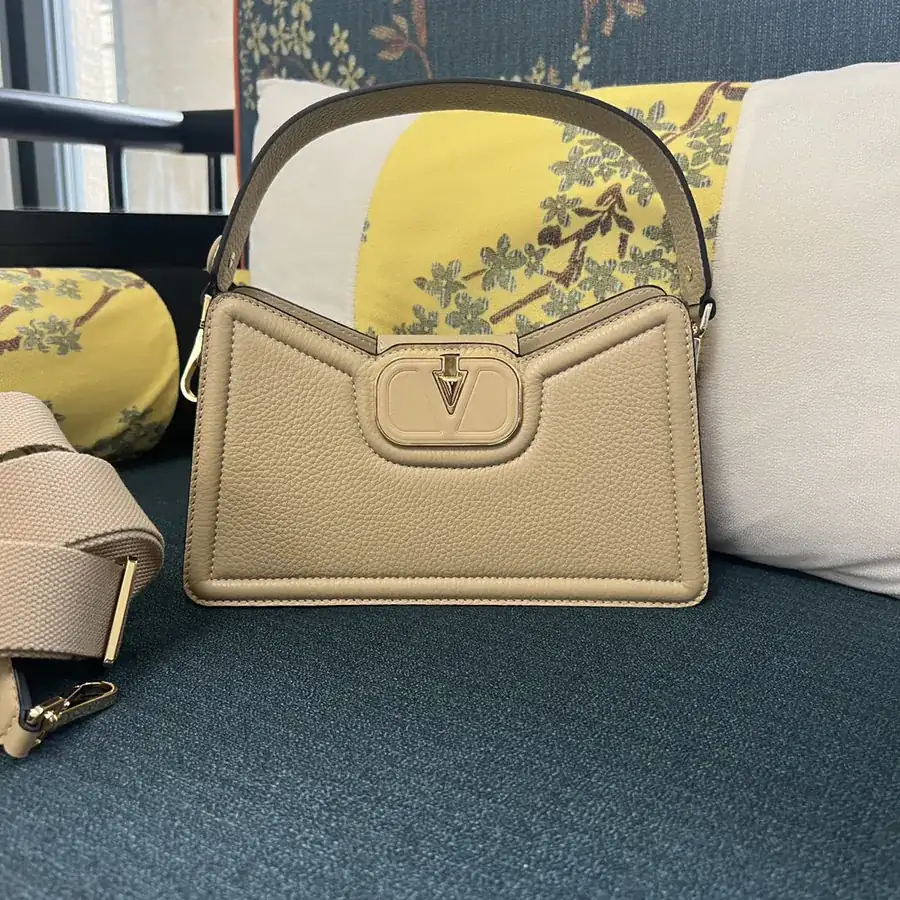 GARAVANI Grained Calfskin Handbag with VLOGO Signature
