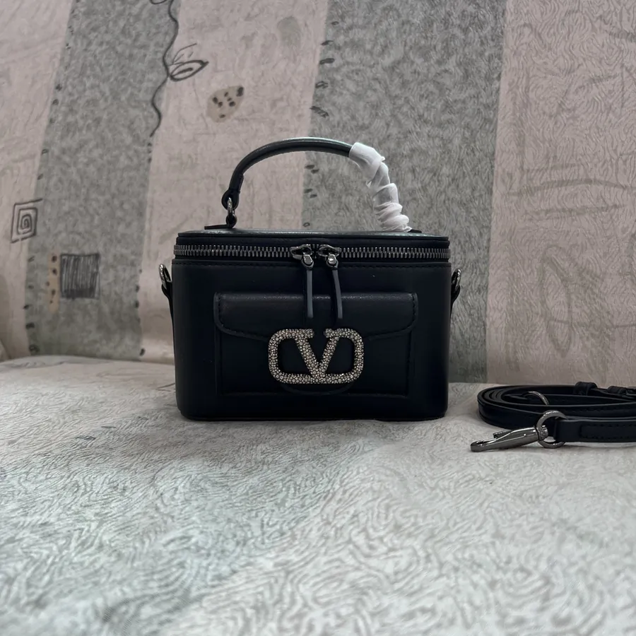 GARAVANI Mini LOCÒ Calfskin Box Bag with VLOGO SIGNATURE Detail