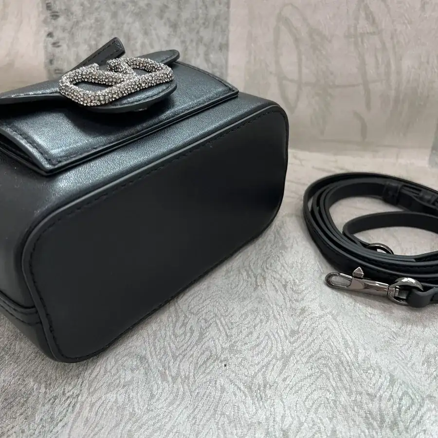 GARAVANI Mini LOCÒ Calfskin Box Bag with VLOGO SIGNATURE Detail