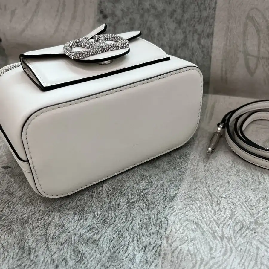 GARAVANI Mini LOCÒ Calfskin Box Bag with V Logo Signature Details