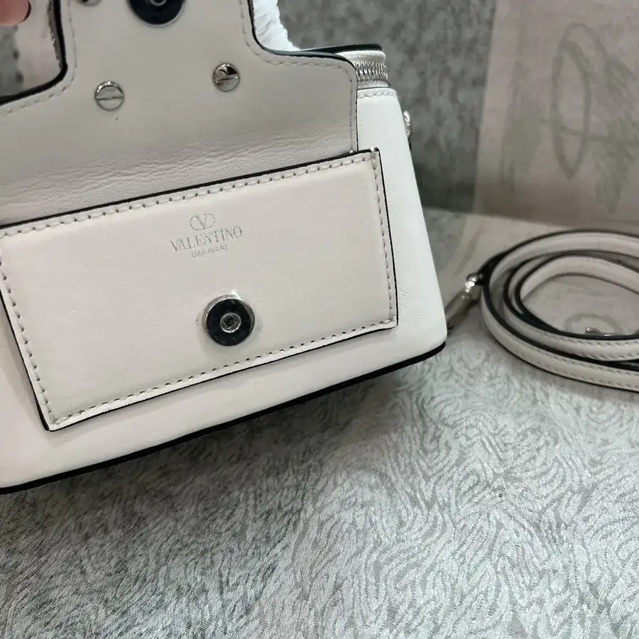 GARAVANI Mini LOCÒ Calfskin Box Bag with V Logo Signature Details
