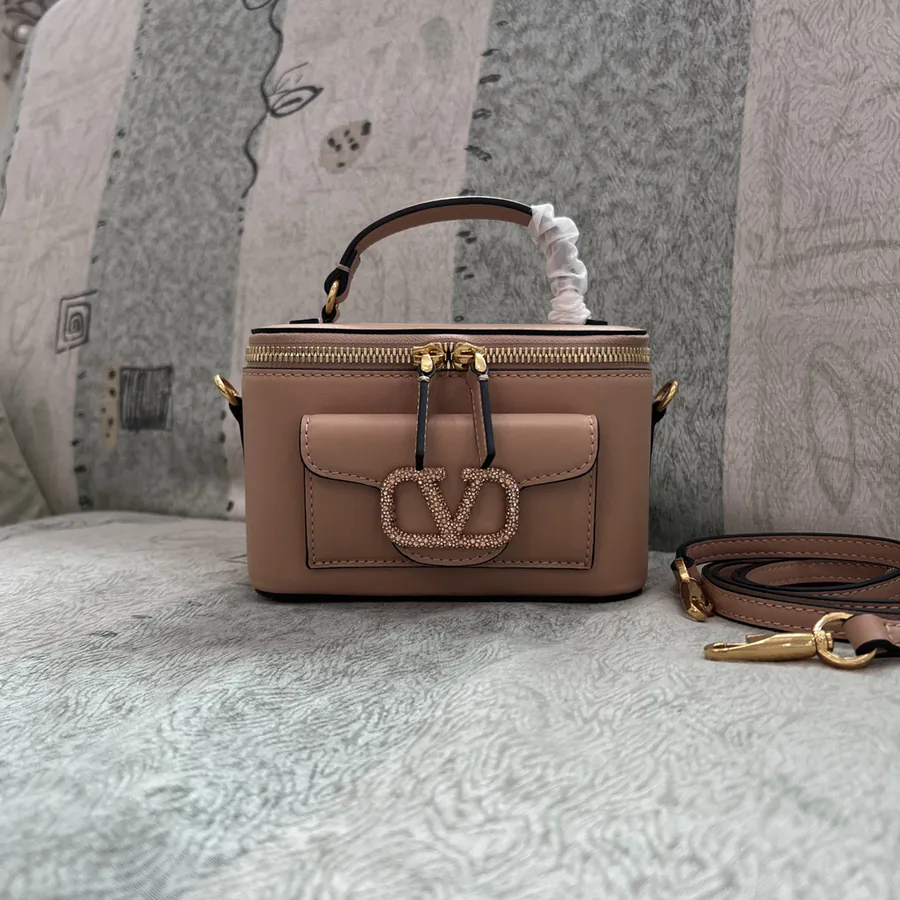 GARAVANI Mini LOCÒ Calfskin Box Bag with VLOGO SIGNATURE Detail
