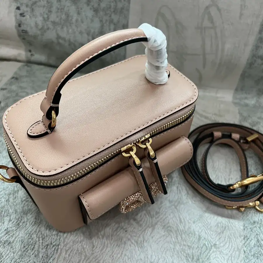 GARAVANI Mini LOCÒ Calfskin Box Bag with VLOGO SIGNATURE Detail