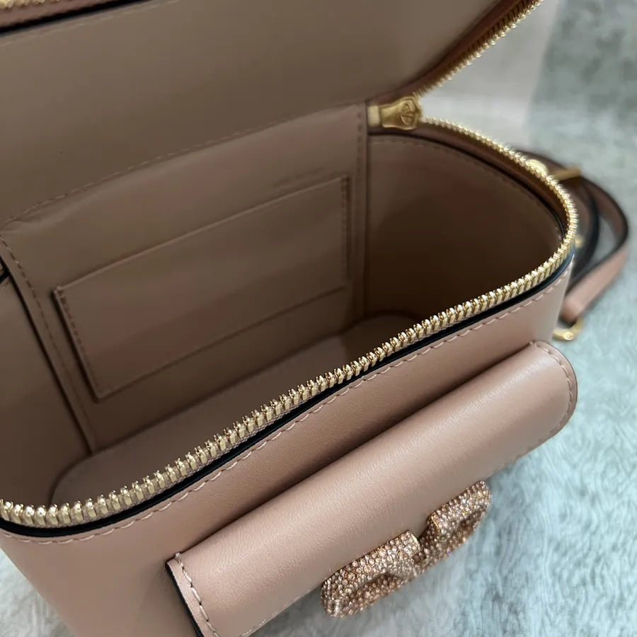 GARAVANI Mini LOCÒ Calfskin Box Bag with VLOGO SIGNATURE Detail