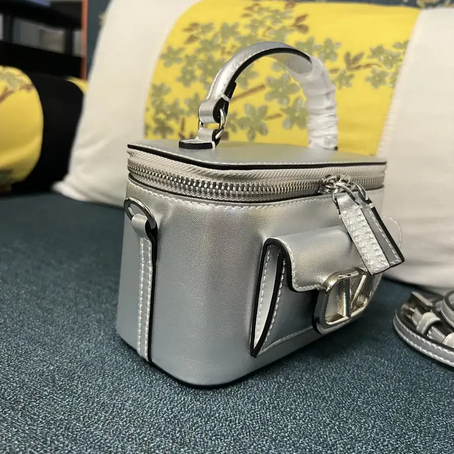 GARAVANI Mini LOCÒ Calfskin Box Bag with V Logo Signature Detail
