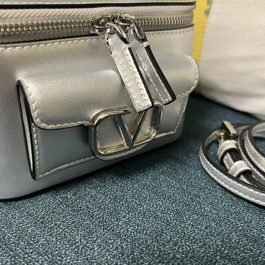 GARAVANI Mini LOCÒ Calfskin Box Bag with V Logo Signature Detail