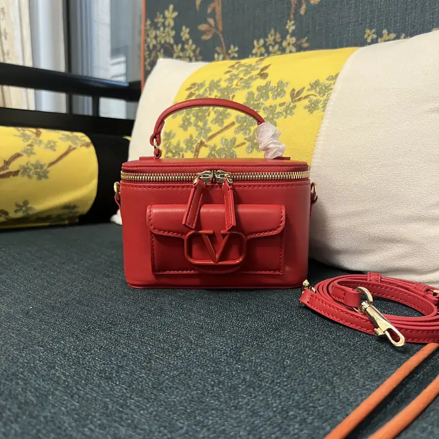 GARAVANI Mini LOCÒ Calfskin Box Bag with VLOGO SIGNATURE Details