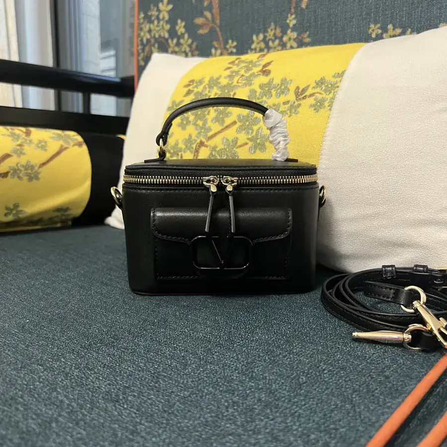 GARAVANI Mini LOCÒ Calfskin Box Bag with VLOGO SIGNATURE Detail