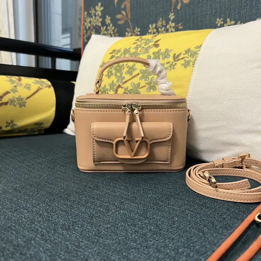 GARAVANI Mini LOCÒ Calfskin Box Bag with VLOGO SIGNATURE Detail