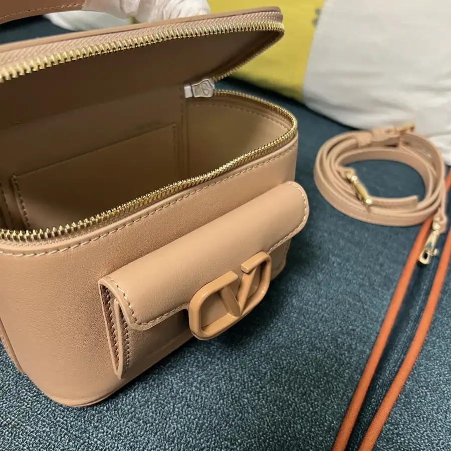 GARAVANI Mini LOCÒ Calfskin Box Bag with VLOGO SIGNATURE Detail