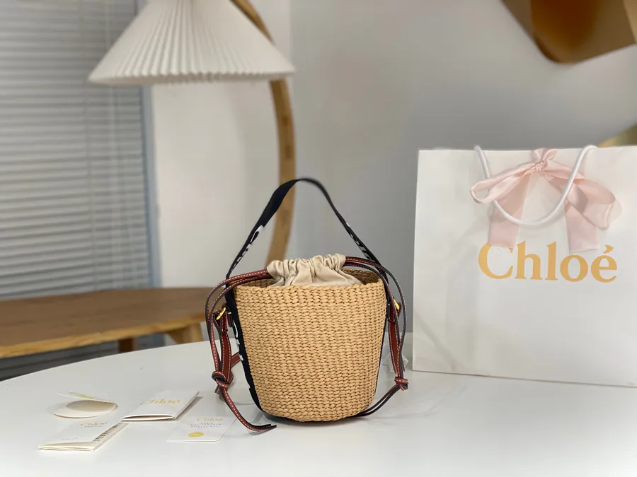 Chloe Woody Bucket Bag in Panda Color