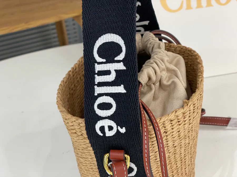 Chloe Woody Bucket Bag in Panda Color