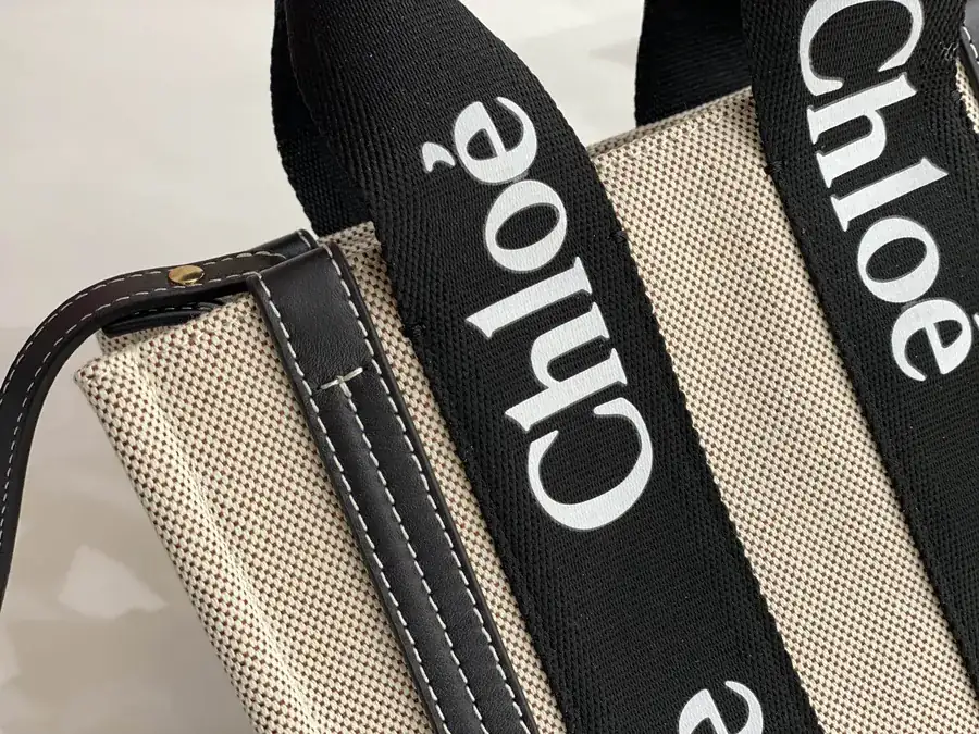 Chloe Woody Tote Midnight Blue with Black Straps