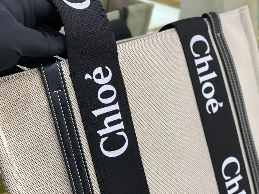 Chloe Woody Series Black Straps Tote Bag